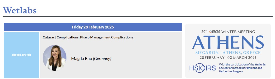 Dr. Rau 2025 ESCRS Athen Dr. Rau 2025 ESCRS Athen